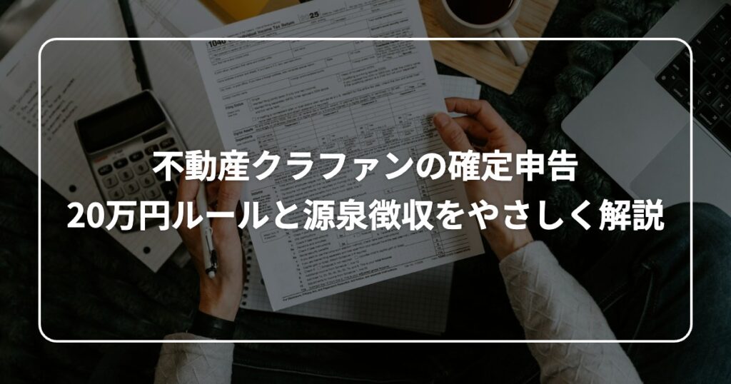 不動産クラファンの確定申告 20万円ルールと源泉徴収をやさしく解説